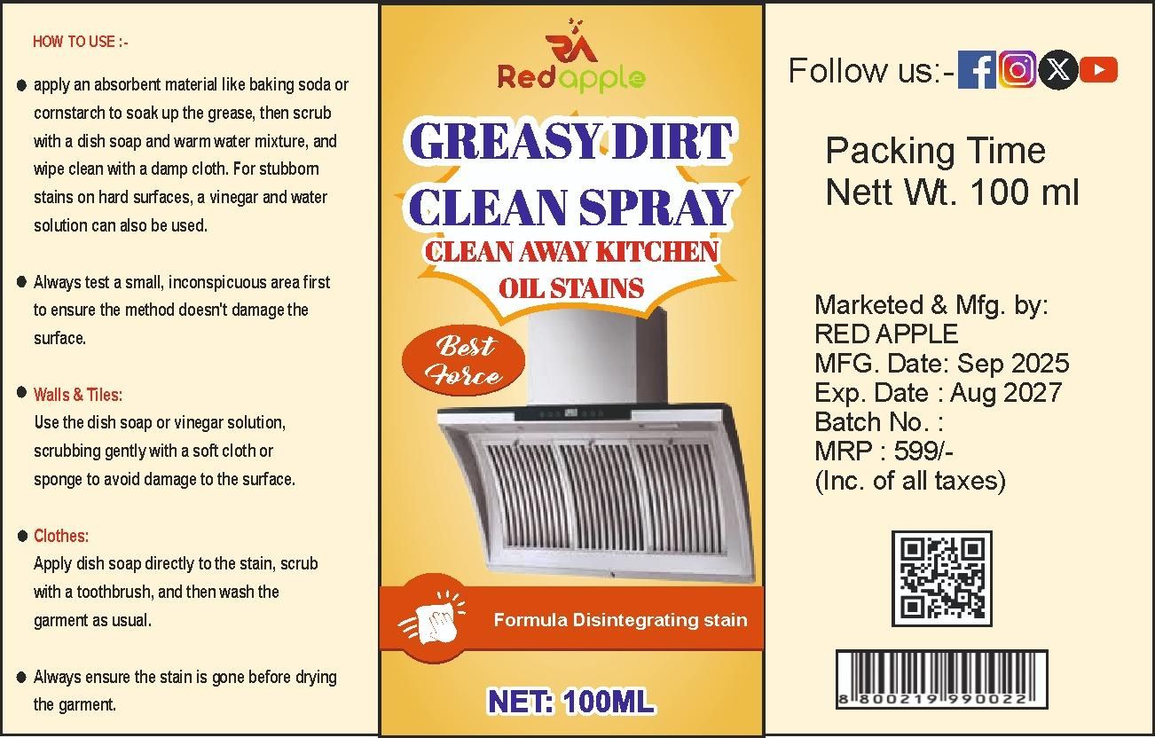 Kitchen Greasy Dirt Clean Spray 100Ml
