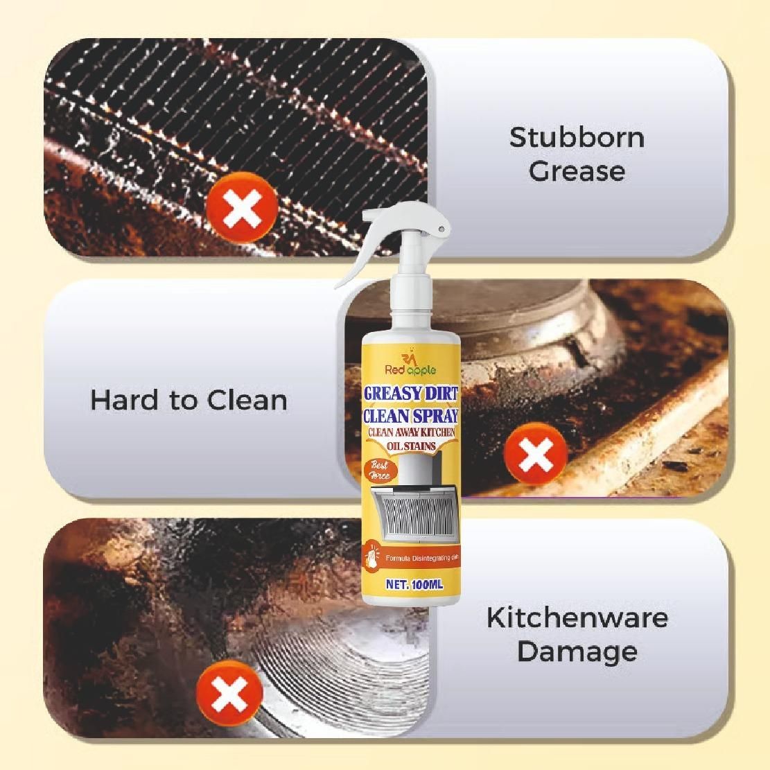 Kitchen Greasy Dirt Clean Spray 100Ml